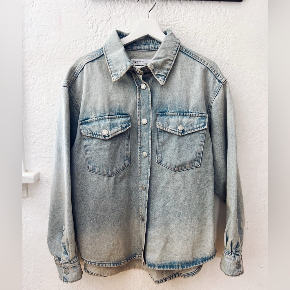 Zara Denim Shirt Jacket